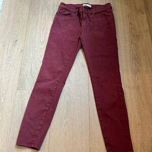 Madewell Women's Maroon Skinny Jeans Size 27